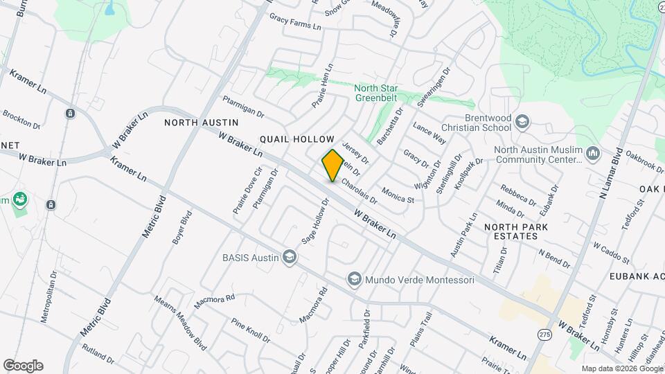 1600 W Braker Ln Map and Location Details