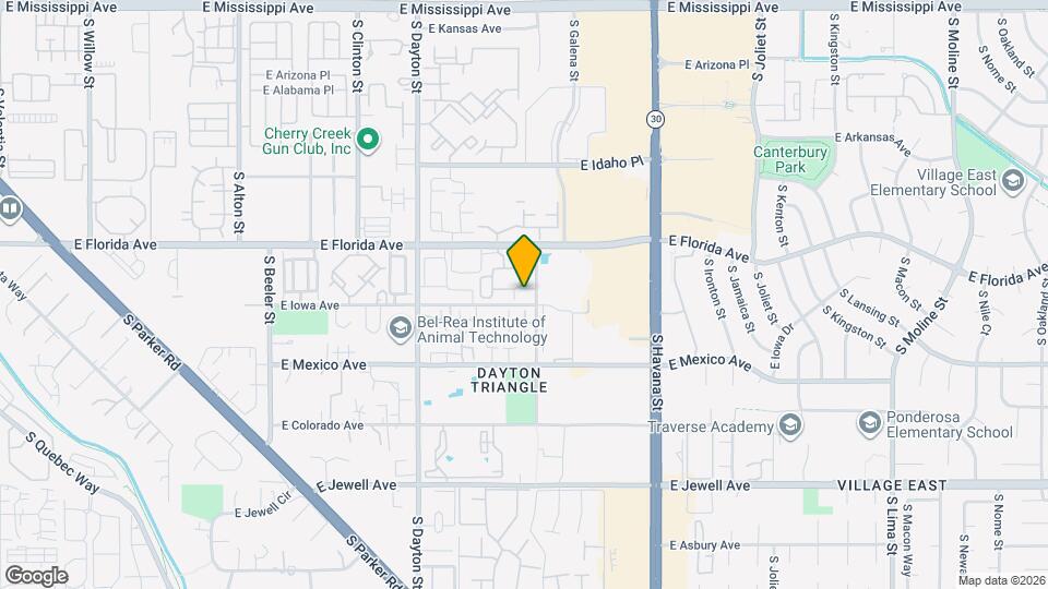 10050 E Gunnison Pl Map and Location Details