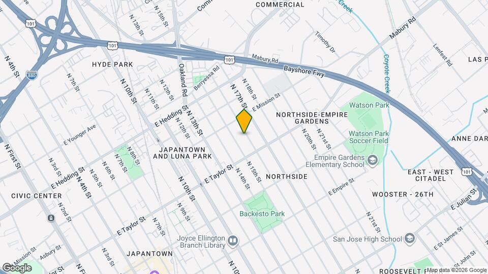 751 N 16th St, Unit Front Map and Location Details