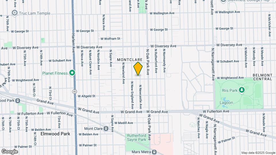 6832 W Wrightwood Ave Map and Location Details