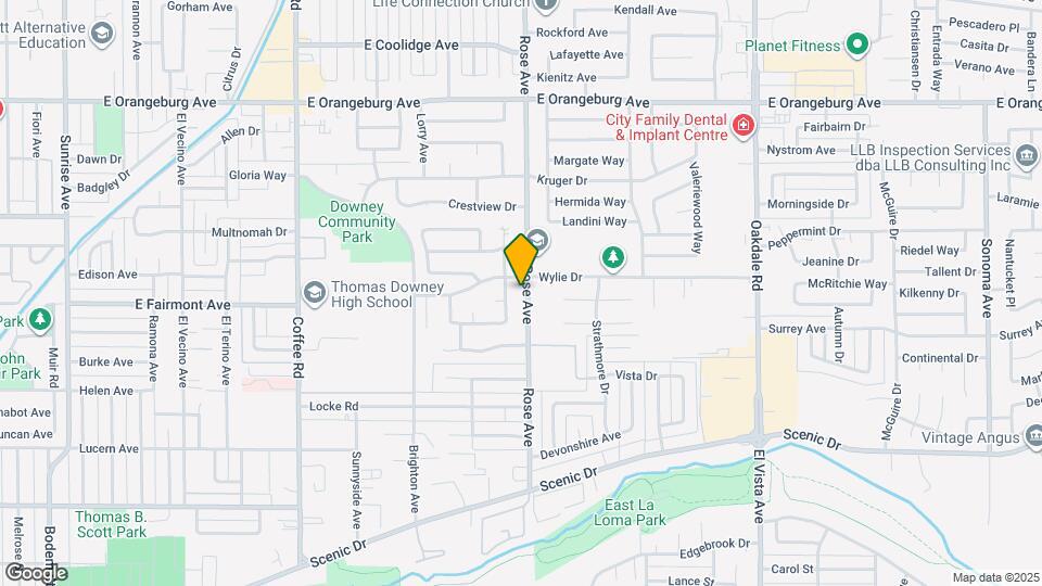 1017 Rose Ave Map and Location Details