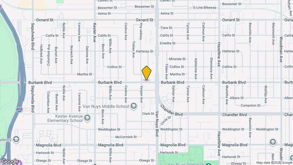 14540 Burbank Blvd Map and Location Details