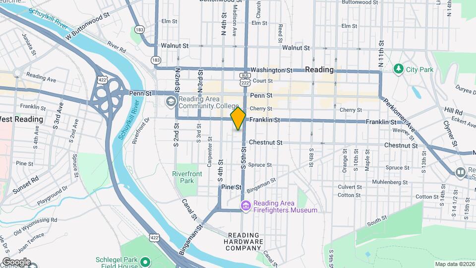 136 S 5th St Map and Location Details