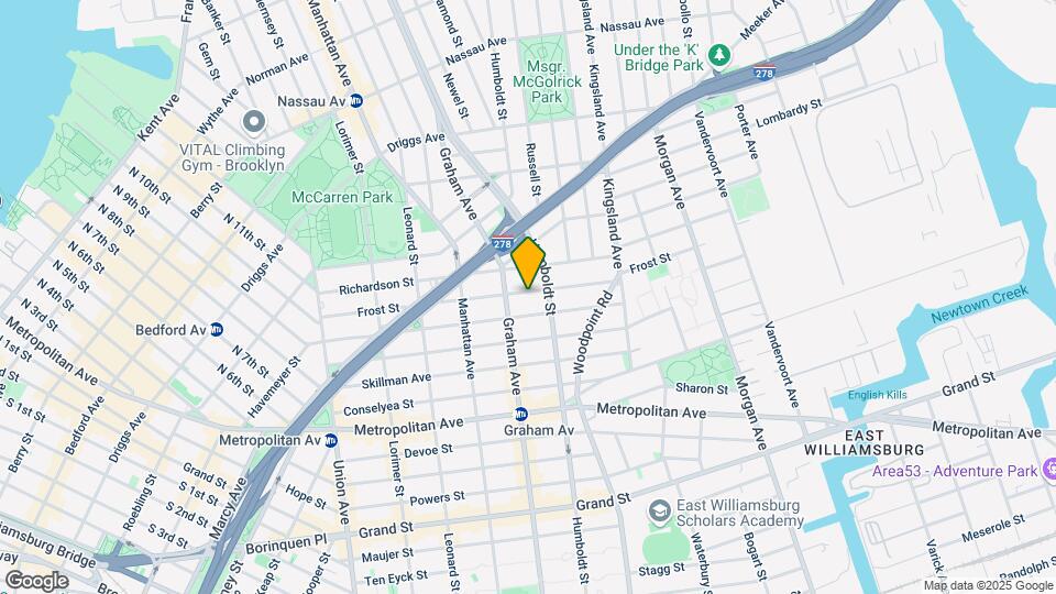 180 Frost St Mapa y Detalles de la Ubicación
