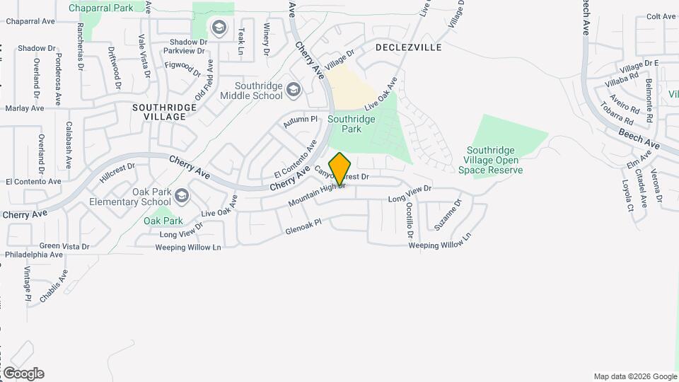 14629 Mountain High Dr Map and Location Details