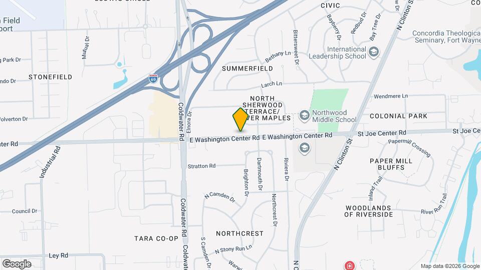 801 E Washington Center Rd Map and Location Details