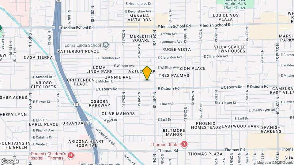 2323 E Mitchell Dr Mapa y Detalles de la Ubicación