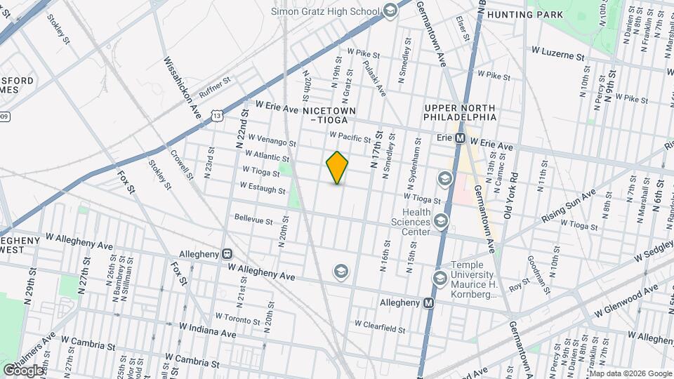 1808 W Tioga St Map and Location Details