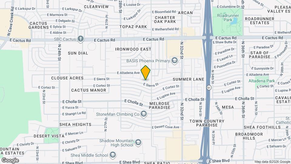 2922 E Sierra St Map and Location Details