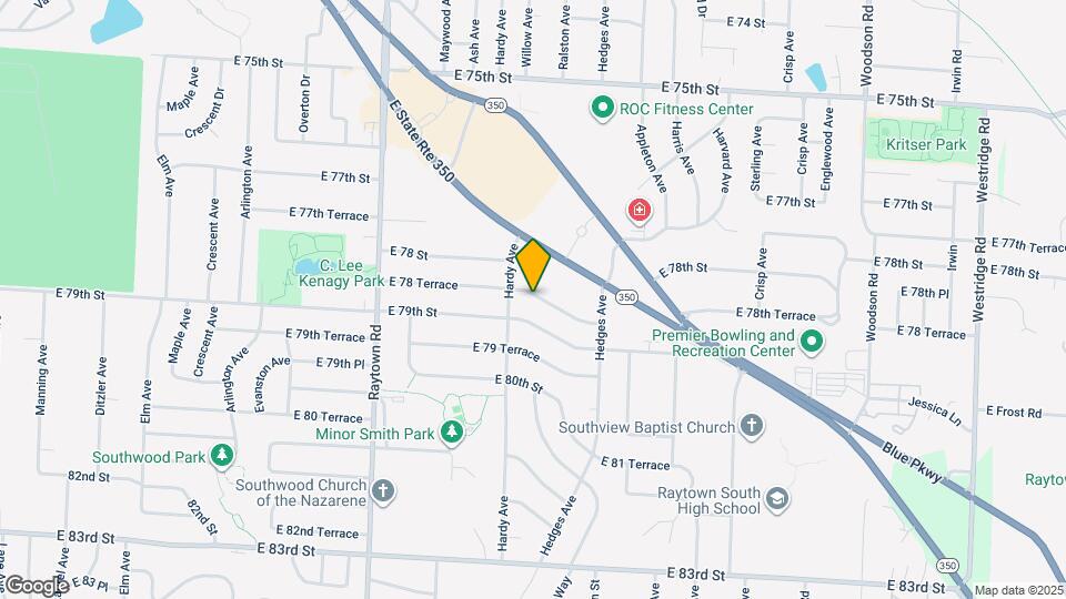 10411 E 78 Terrace Map and Location Details