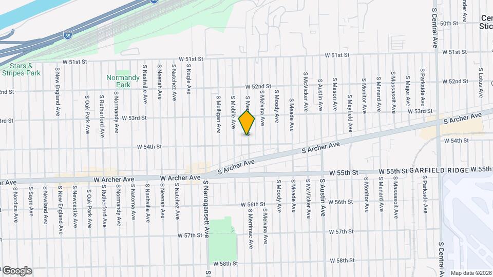 5348 S Merrimac Ave Map and Location Details