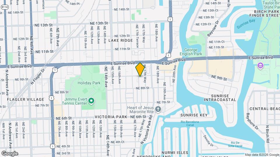 836 NE 17th Terrace Map and Location Details