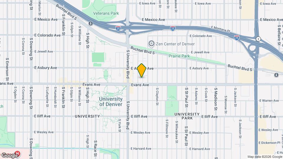 2080 S Josephine St Map and Location Details