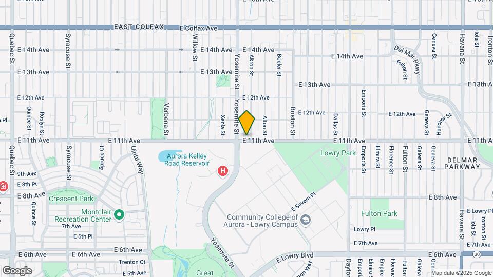 8965 E 11th Ave Mapa y Detalles de la Ubicación