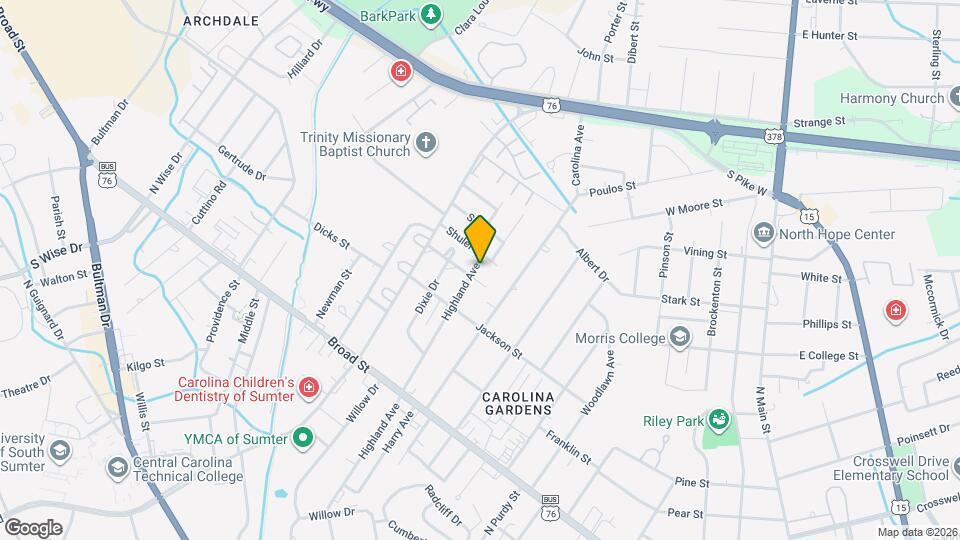 305 Highland Ave Map and Location Details