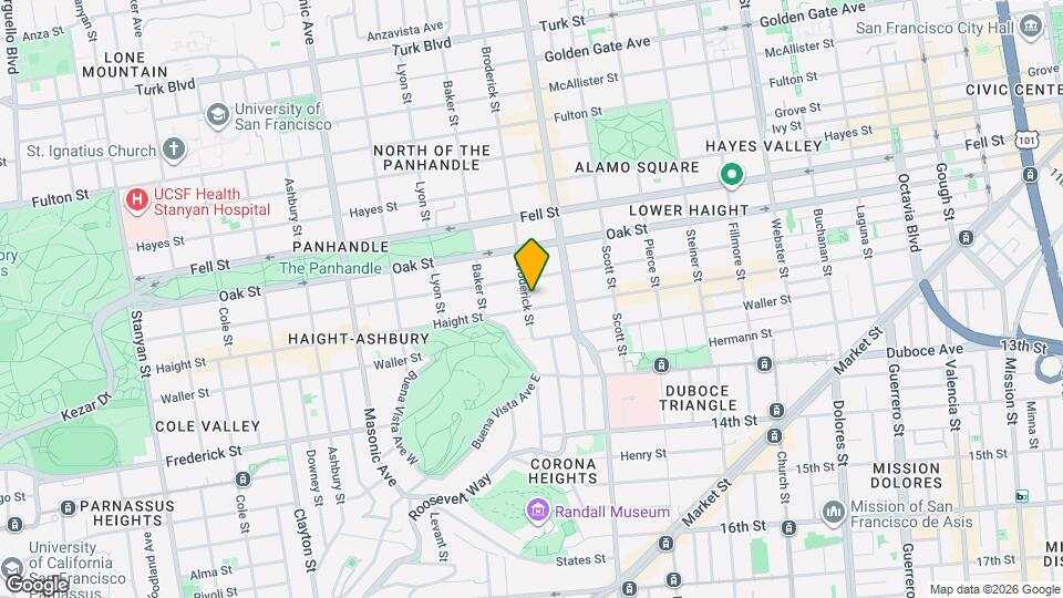 100 Broderick Mapa y Detalles de la Ubicación