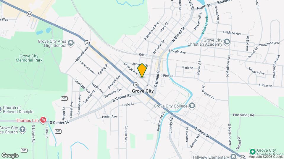 218 College Ave Map and Location Details