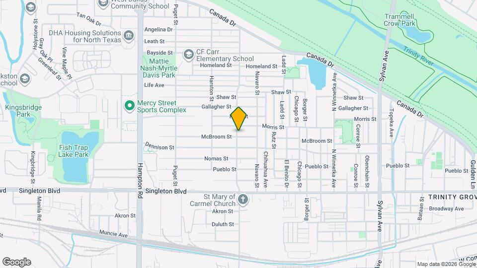 1739 McBroom St Map and Location Details