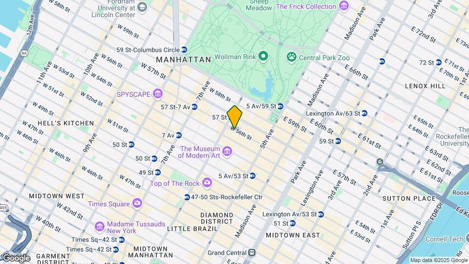 56 W 56th St Mapa y Detalles de la Ubicación