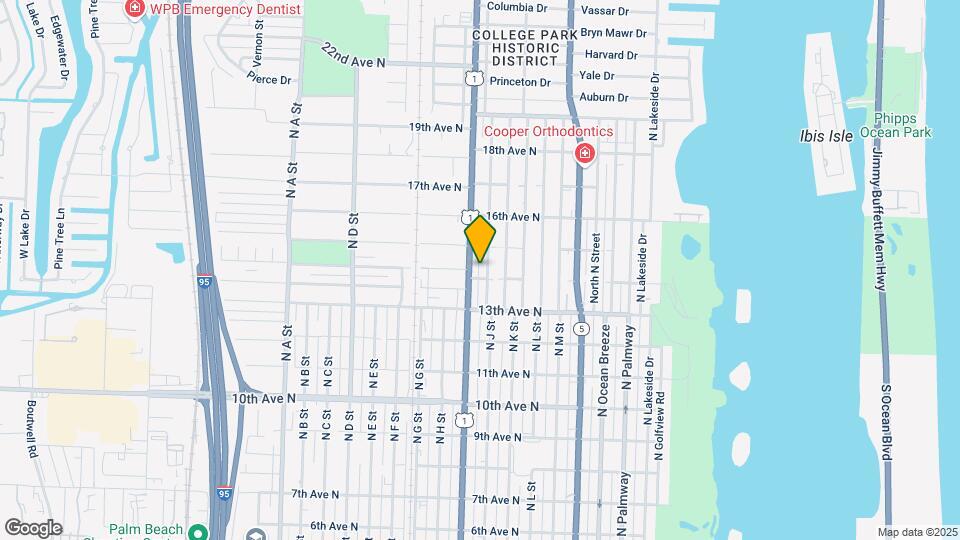 1415 N J St Mapa y Detalles de la Ubicación