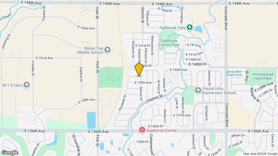 2756 E 139th Pl Map and Location Details