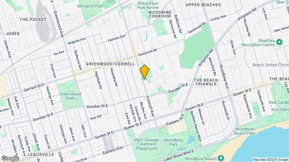 141 Coxwell Ave Map and Location Details