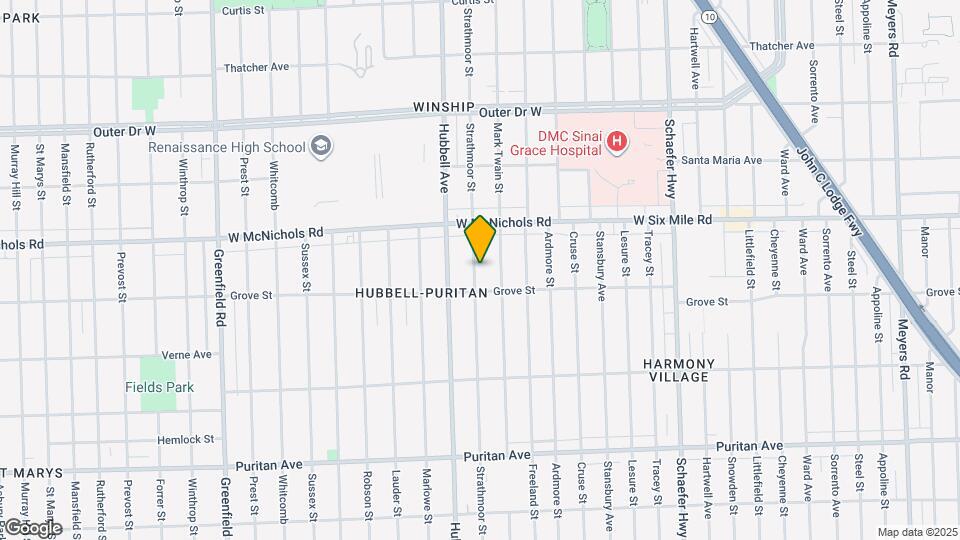 16848 Strathmoor St Map and Location Details