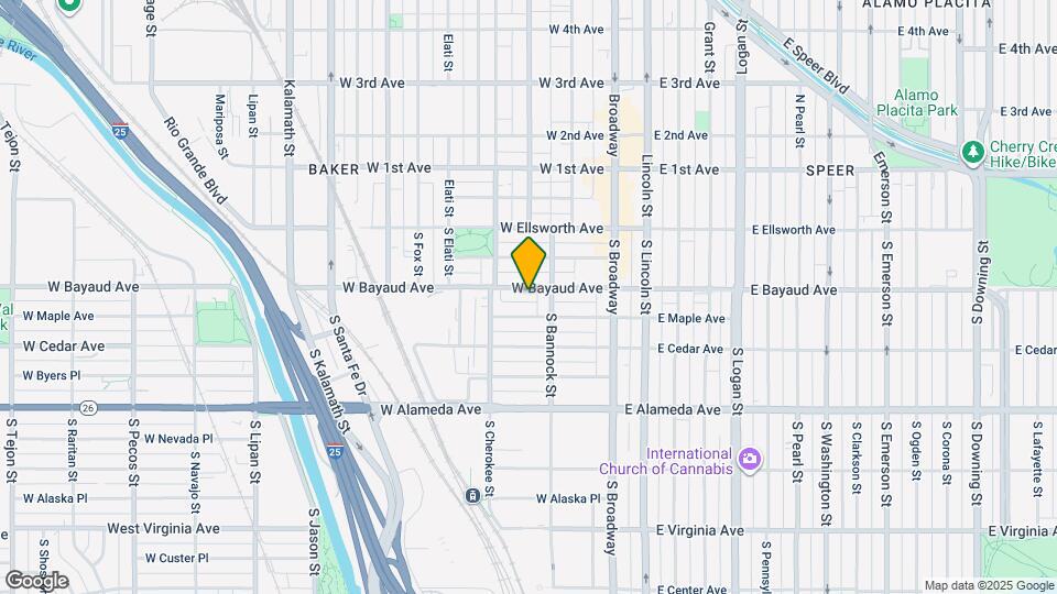 132 W Bayaud Ave Map and Location Details