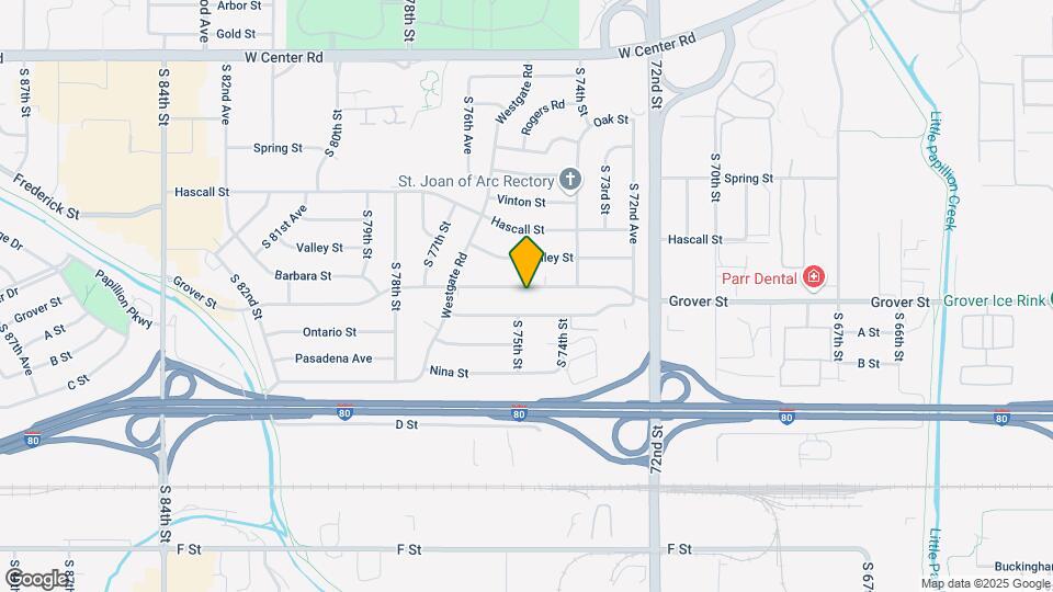 7509 Grover St Map and Location Details