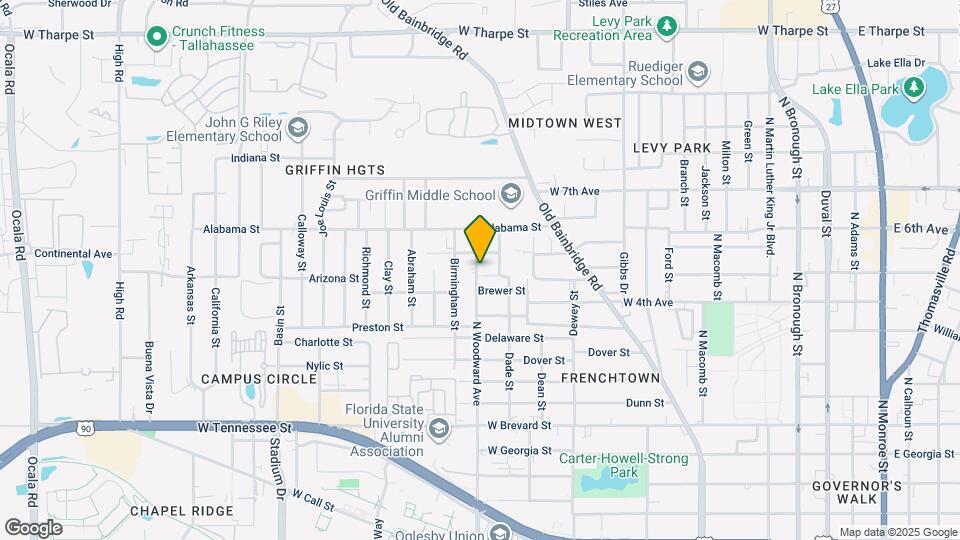 1115 N Woodward Ave Map and Location Details