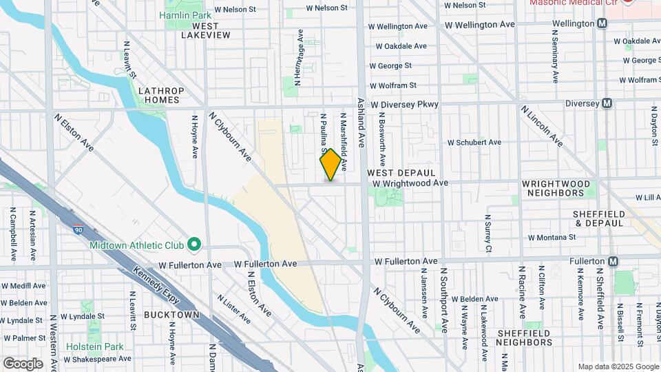 1657 W Wrightwood Ave, Unit 1W Map and Location Details