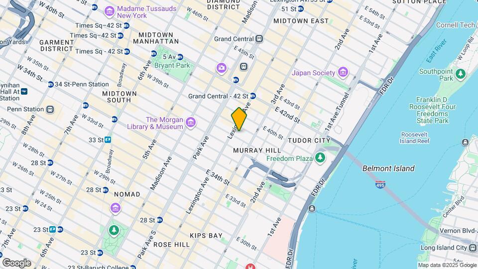 135 E 38th St Map and Location Details