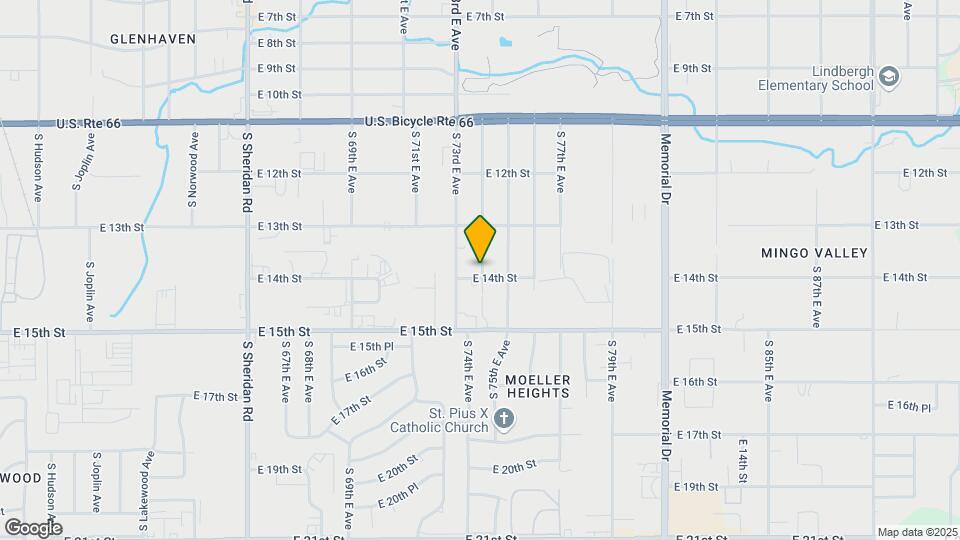 1332 S 74th E Ave Map and Location Details