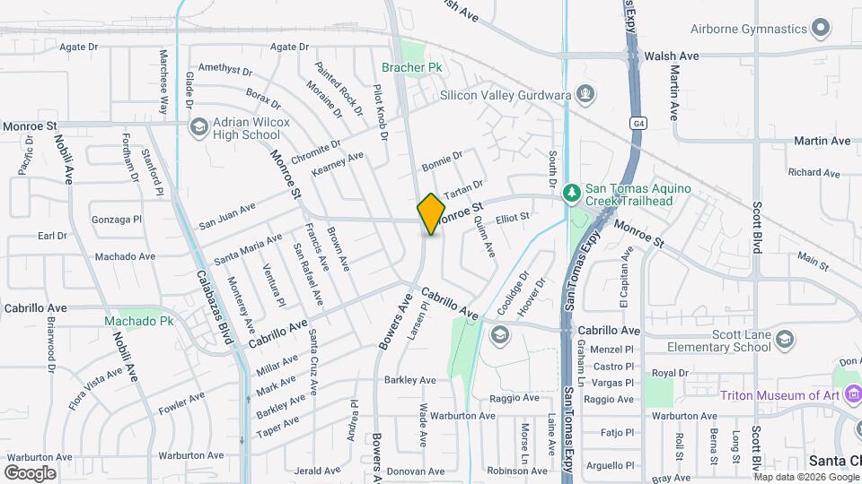 2191 Bowers Ave Map and Location Details