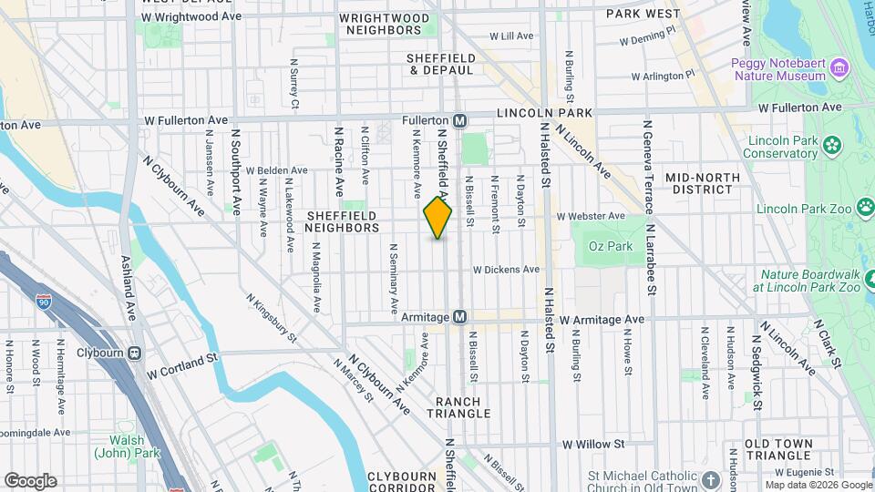 2128 N Sheffield Ave, Unit 1F Mapa y Detalles de la Ubicación
