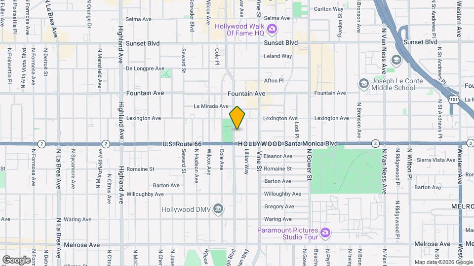 1118 N Cahuenga Blvd Map and Location Details