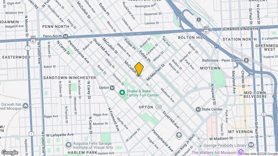 1624 McCulloh St Map and Location Details