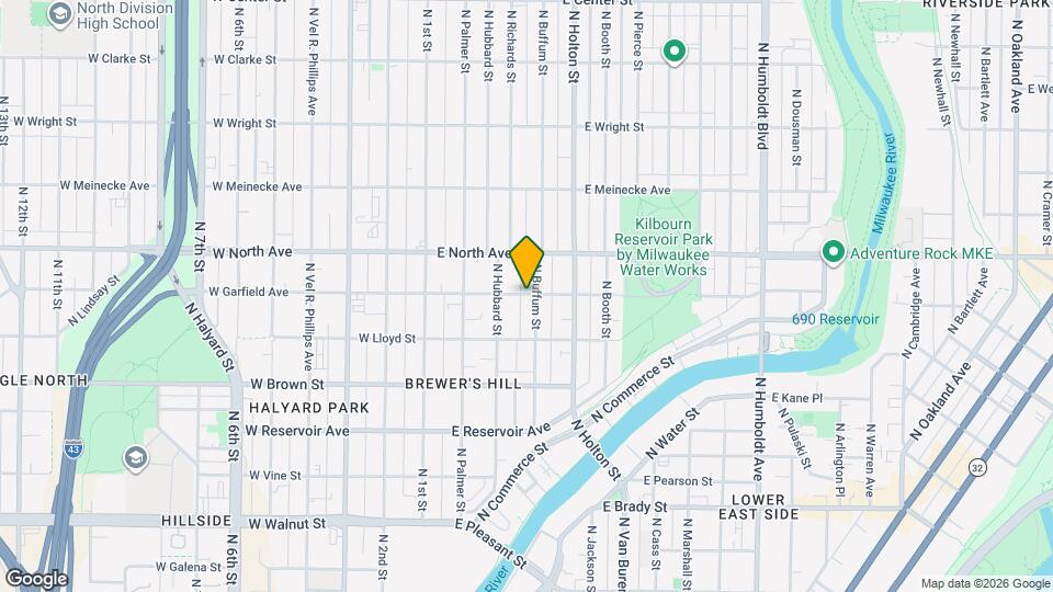 329 E Garfield Ave, Unit 1 Map and Location Details