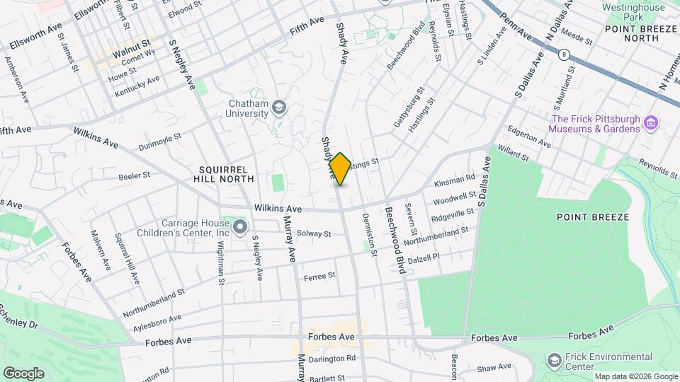 1331 Shady Ave Mapa y Detalles de la Ubicación