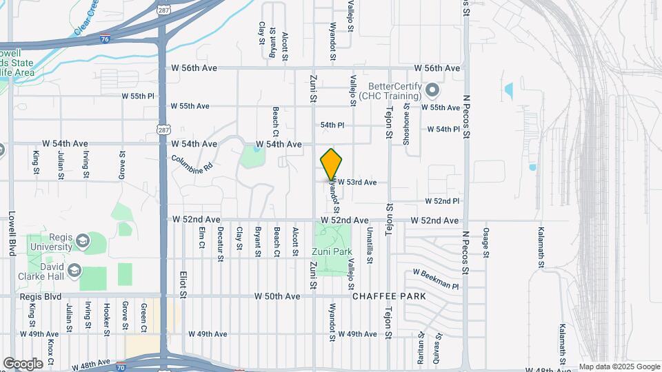 5291 Wyandot St Mapa y Detalles de la Ubicación