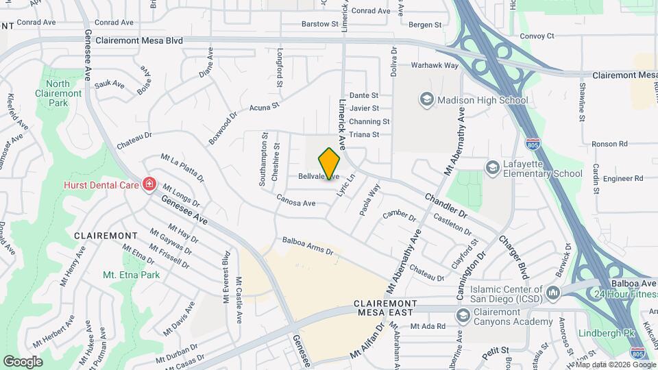 5178 Bowden Ave Map and Location Details