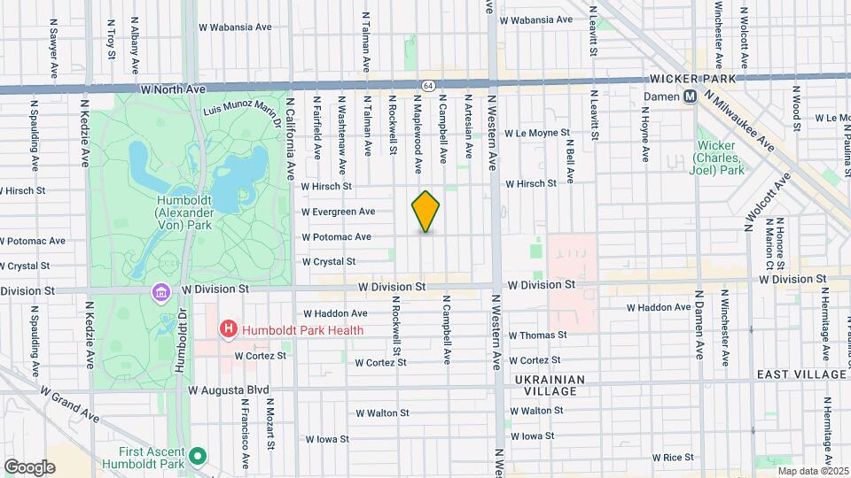 1257 N Maplewood Ave Map and Location Details
