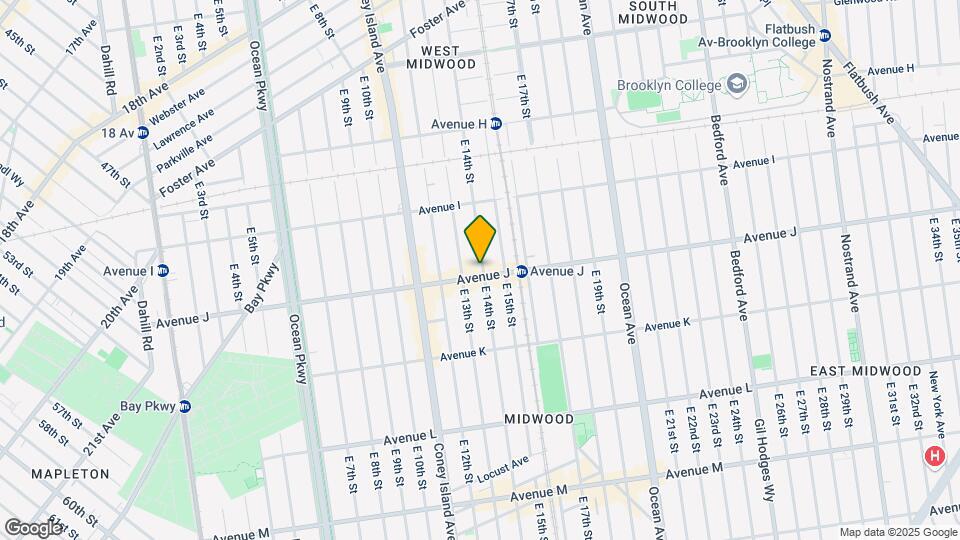 1321 Avenue J Mapa y Detalles de la Ubicación