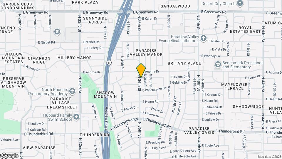 14435 N 36th St Map and Location Details
