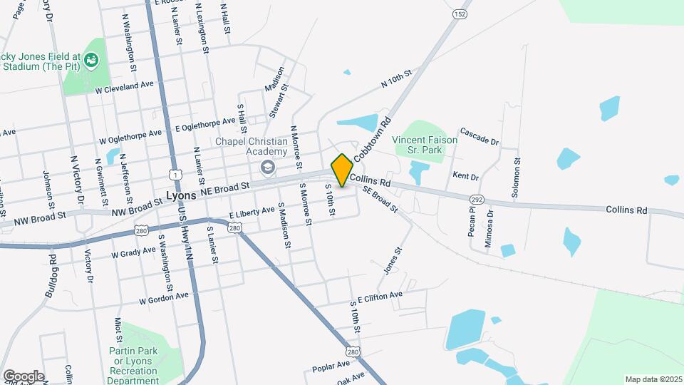 JT Toombs County Map and Location Details