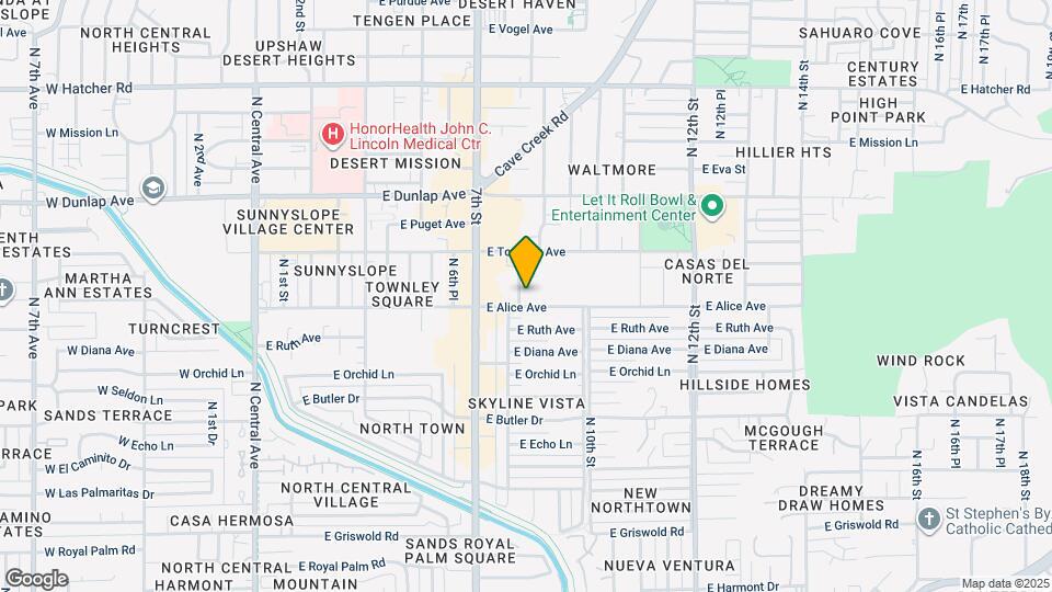 8807 North 8th St Map and Location Details