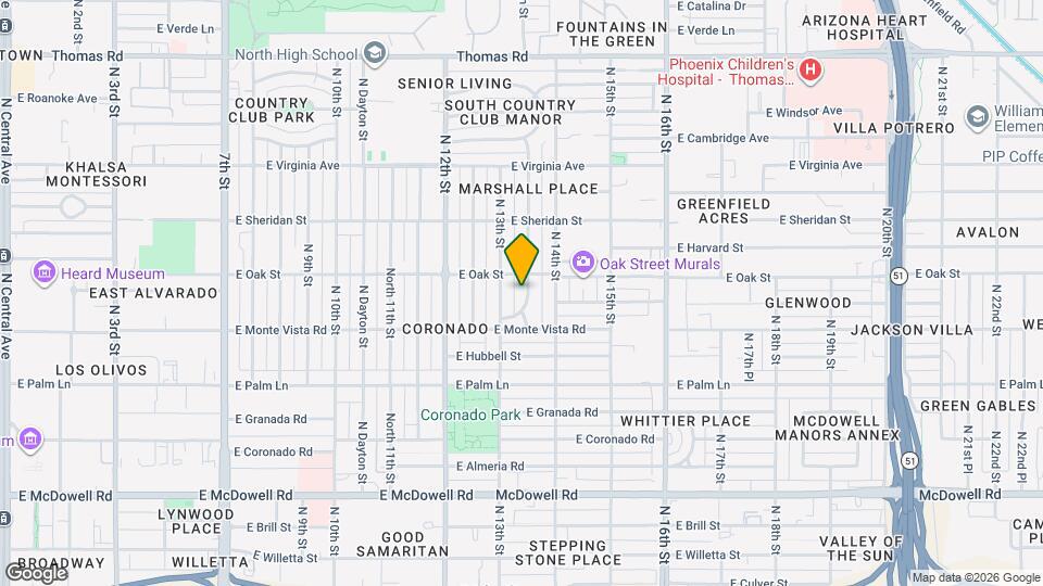 2232 N Evergreen St Map and Location Details