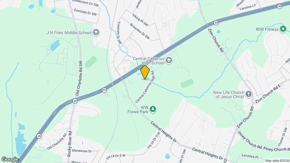 627 Central Cabarrus High Rd Map and Location Details