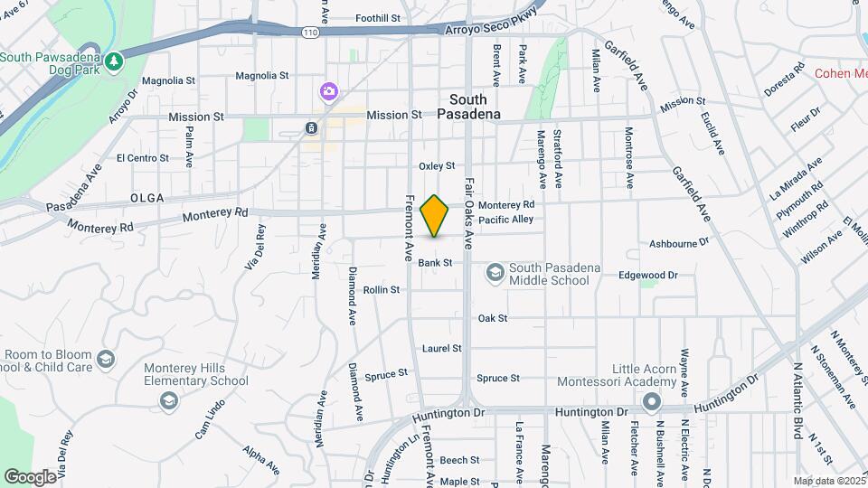 1421 Lyndon Street, South Pasadena, CA. Map and Location Details