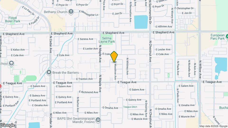 8651 N Woodrow Ave Map and Location Details